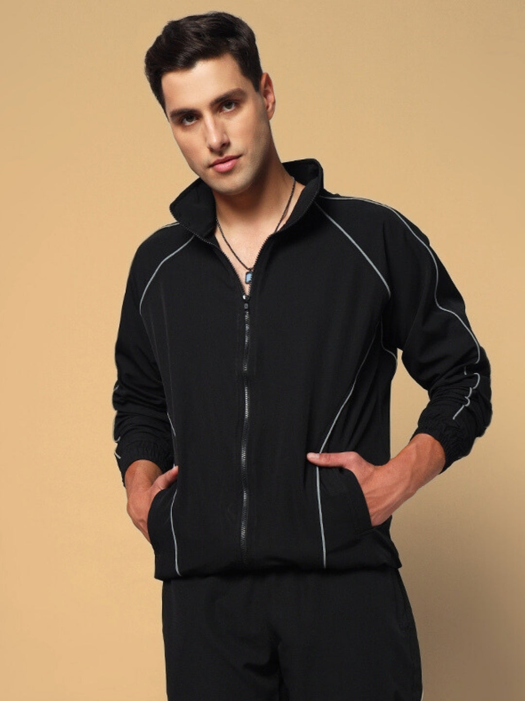 Loco Reflector Parachute Sports Jacket (Black)