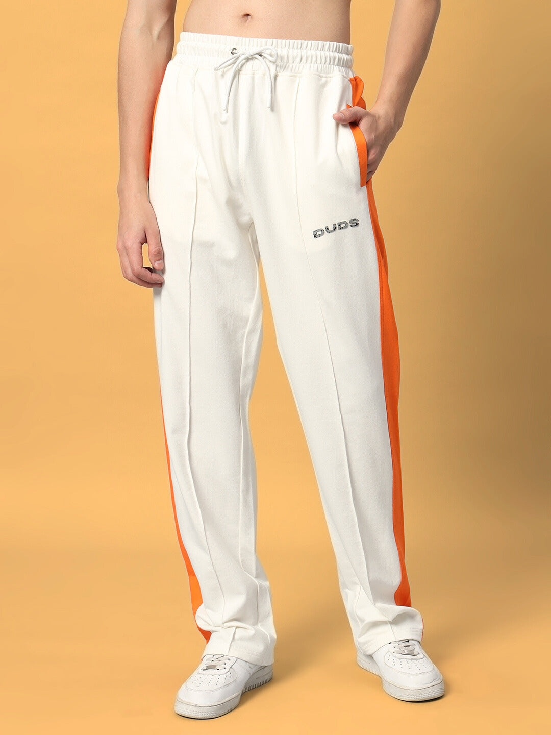 BREEZER SIDE CONTRAST JOGGERS (OFF-WHITE ORANGE)