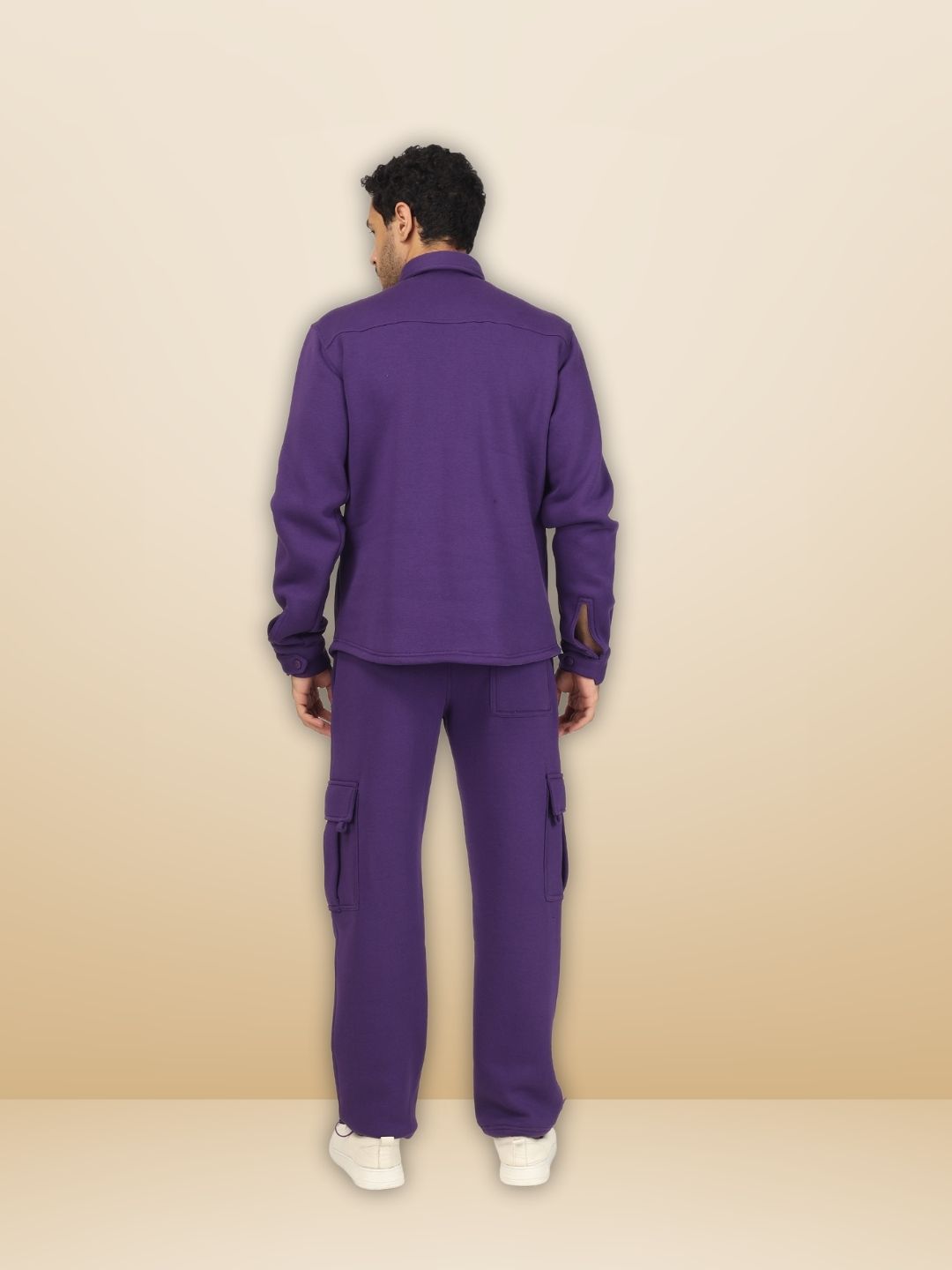 Purple Overshirt-Cargo Pant Co-ord Set - Wearduds