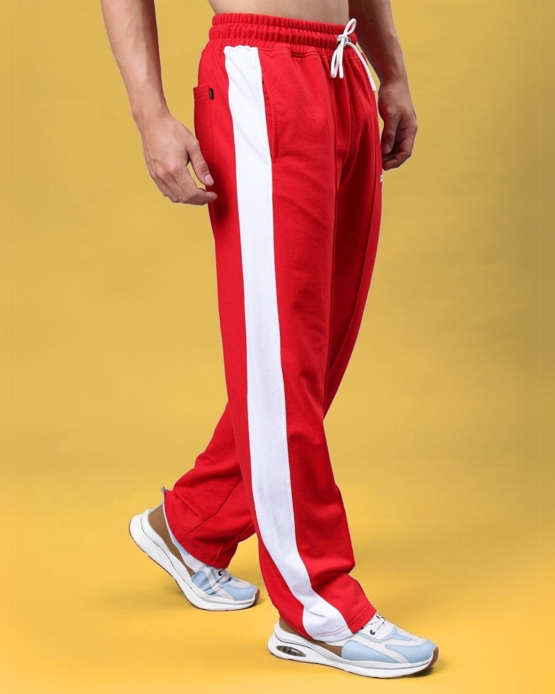 SIDE SEAM PLATED JOGGERS (RED)