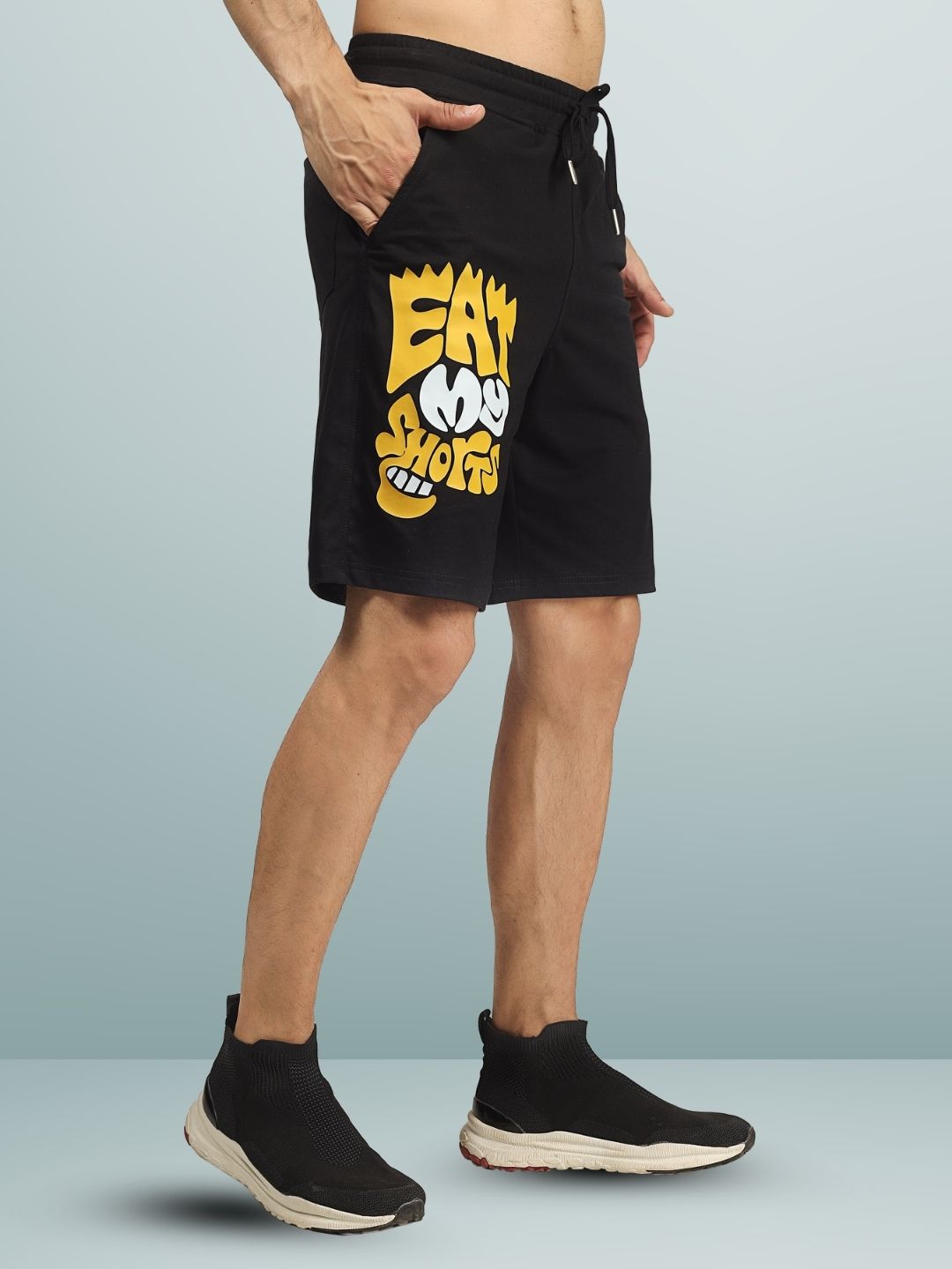 Eat My Shorts Regular Fit Shorts (Black) - Wearduds