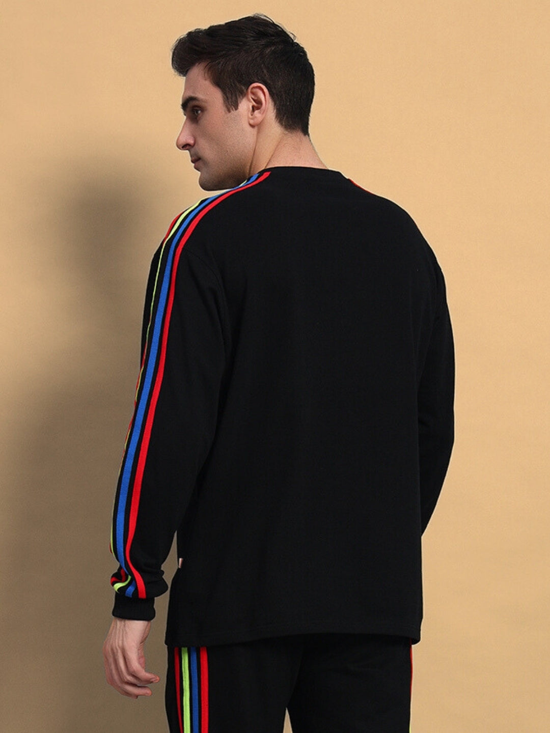 RAINBOW COLORBLOCK SWEATSHIRT (BLACK)