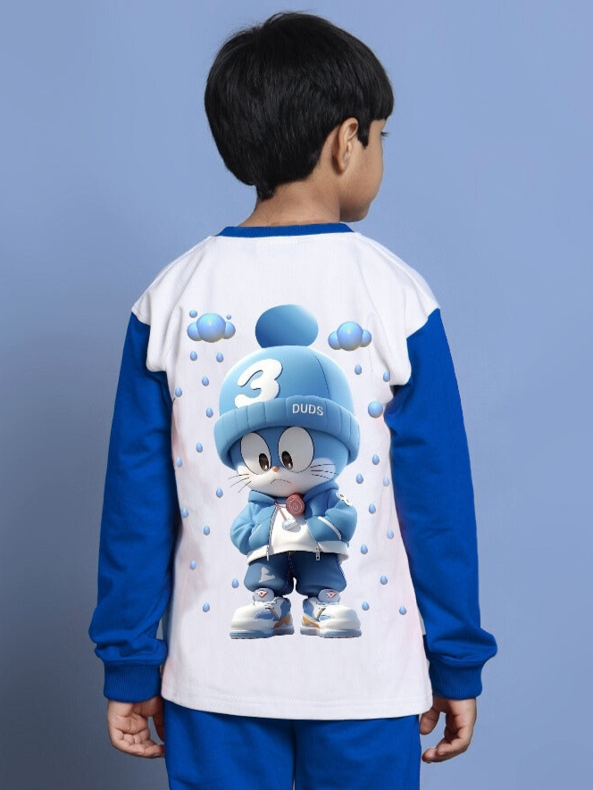 KEVIN SWEATSHIRT FOR BOYS & GIRLS (WHITE-BLUE)