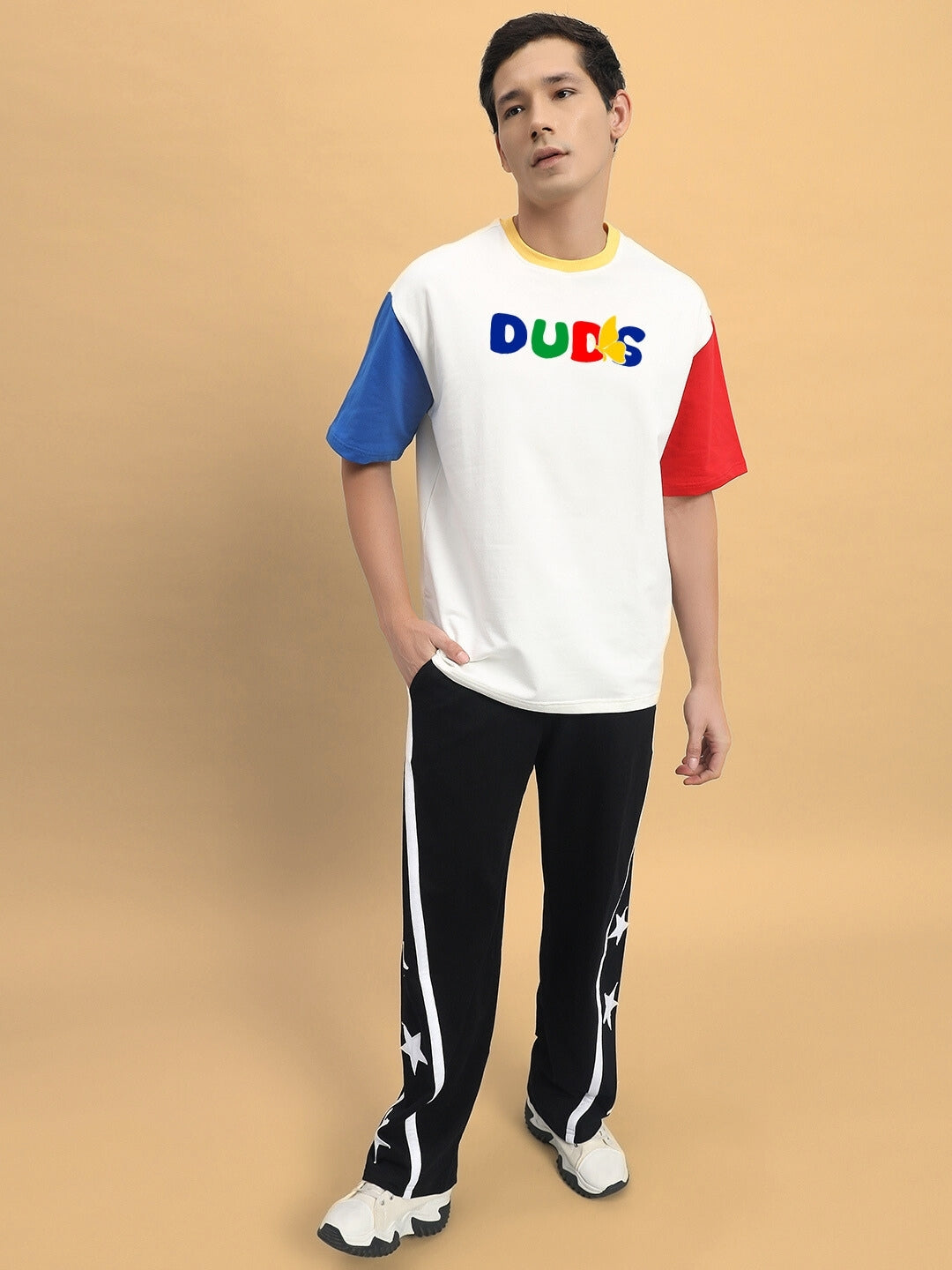 Adonis Color Blocked Oversized T-Shirt (OFF White)