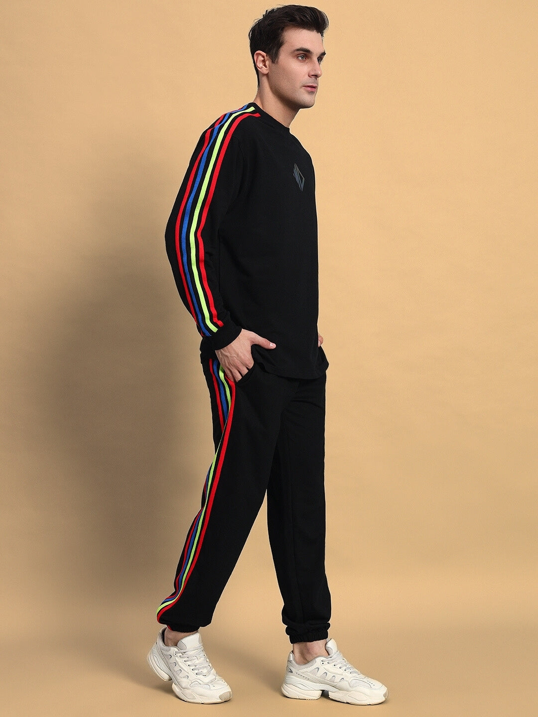 Rainbow Oversized CO-Ord Set (Black)