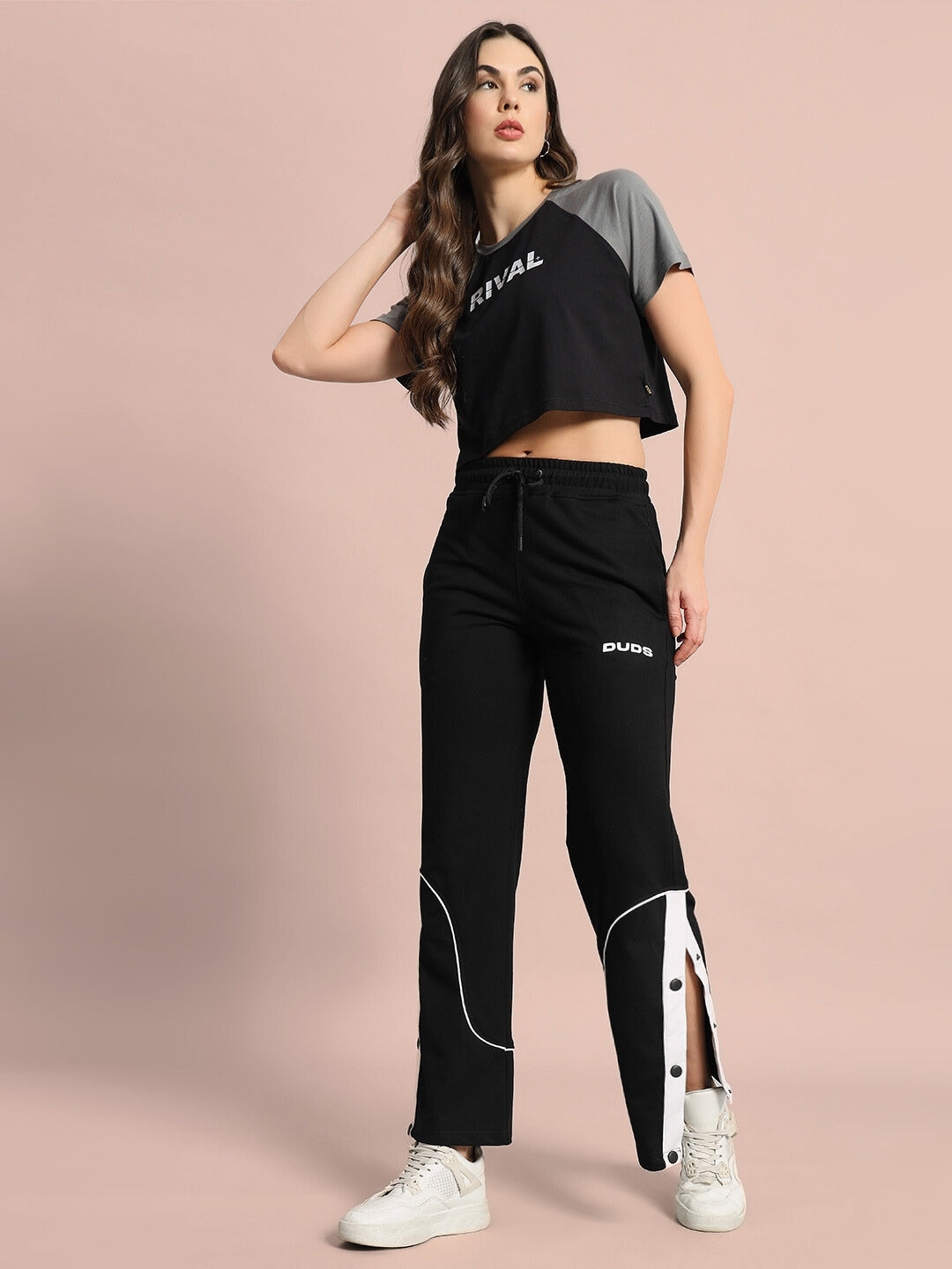 WOMEN'S EDDIE CONTRAST JOGGERS (BLACK)