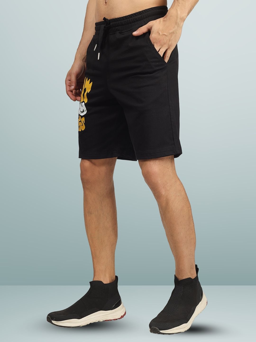 Eat My Shorts Regular Fit Shorts (Black) - Wearduds