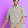 Sagol Polo Oversized Polo T-Shirt (Grained Grey)