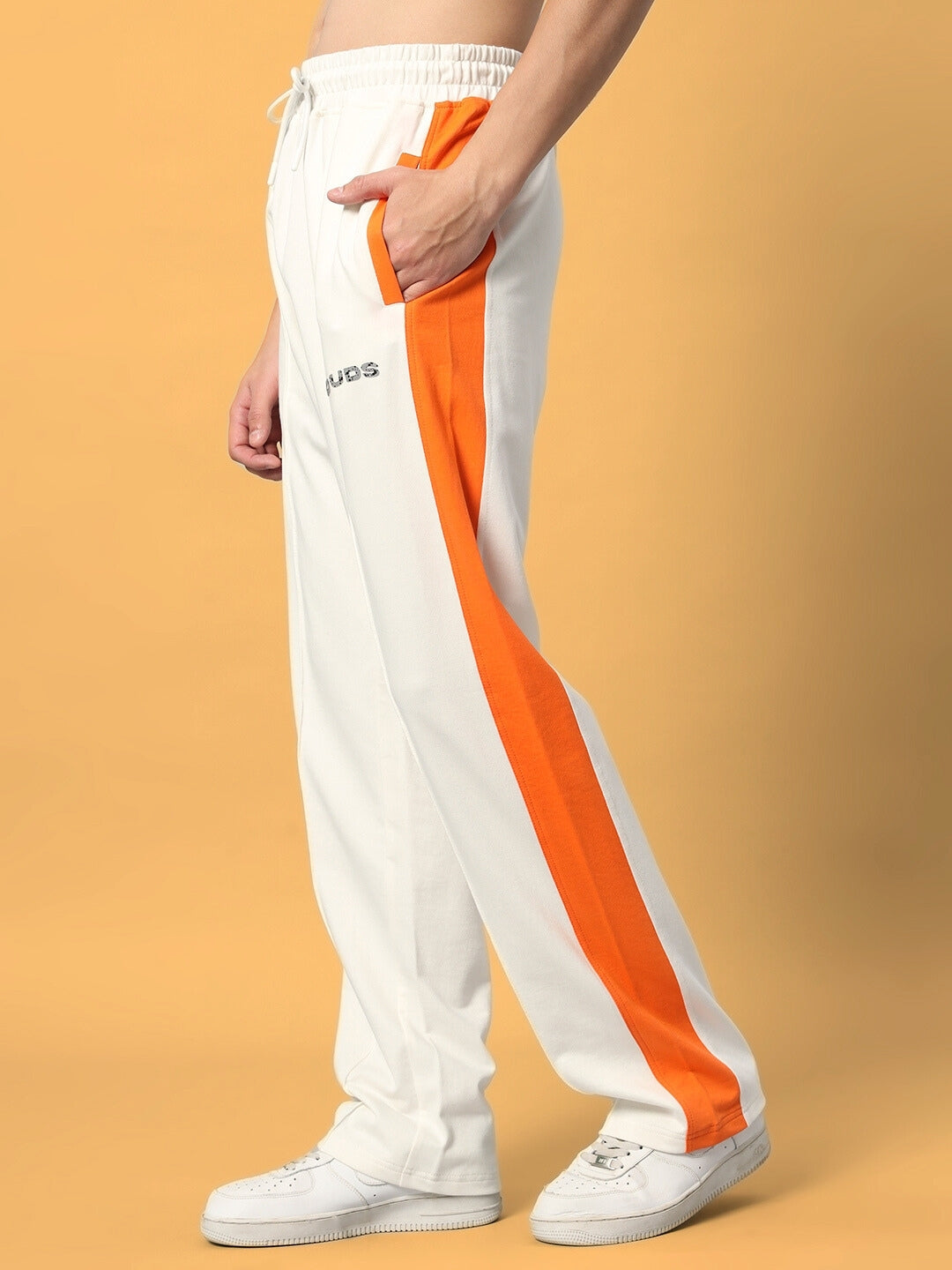 BREEZER SIDE CONTRAST JOGGERS (OFF-WHITE ORANGE)