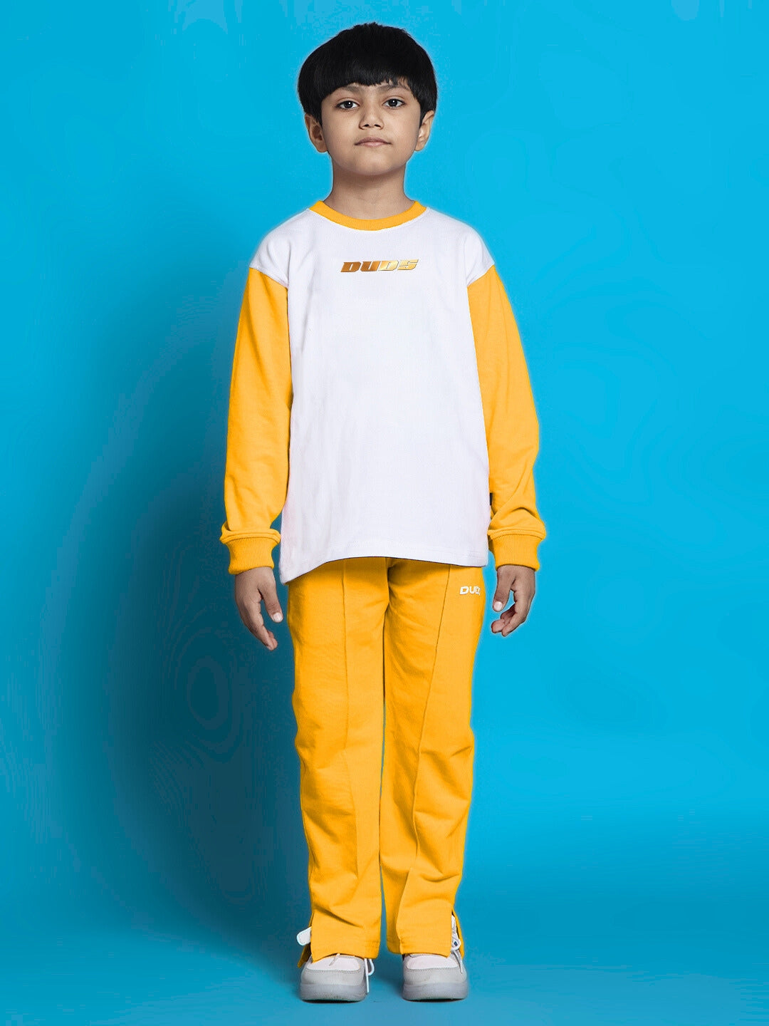 KEVIN CO-ORD SET FOR BOYS & GIRLS (WHITE-YELLOW)