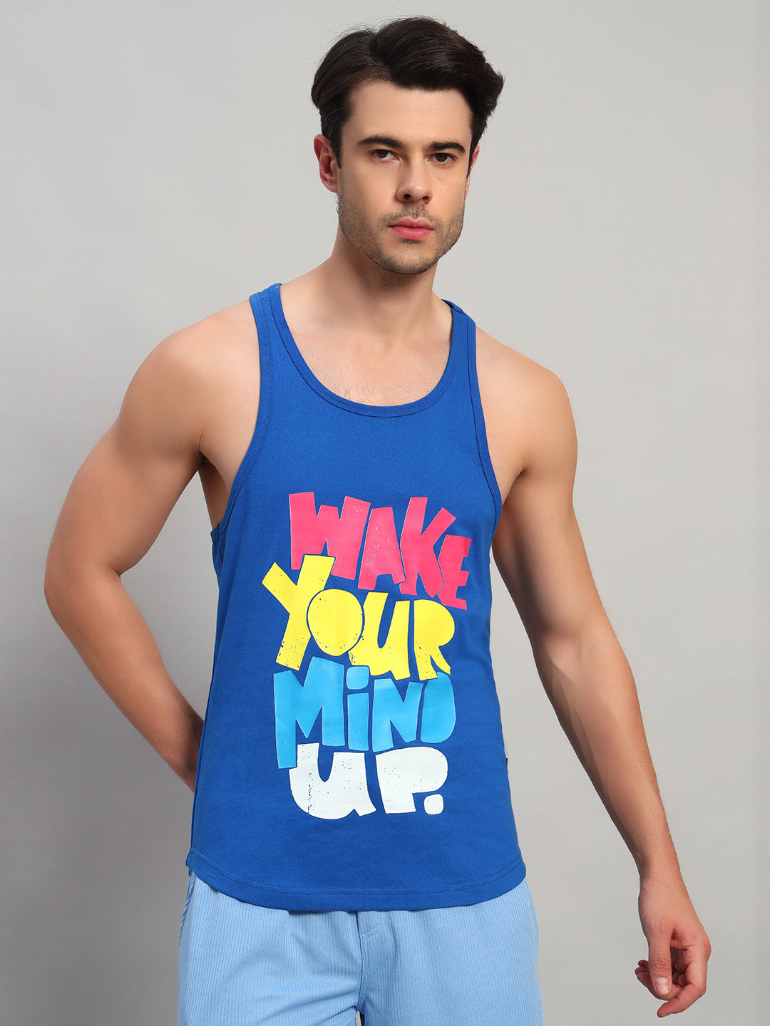 WAKE UP GYM T-SHIRT (ROYAL BLUE)