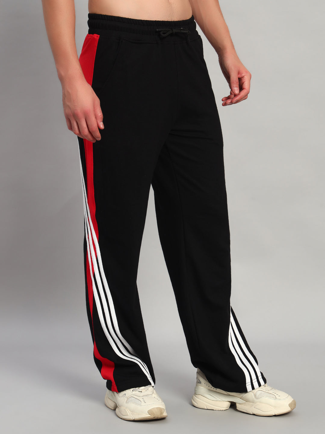 TANGLE RELAXED-FIT JOGGERS (BLACK-RED)