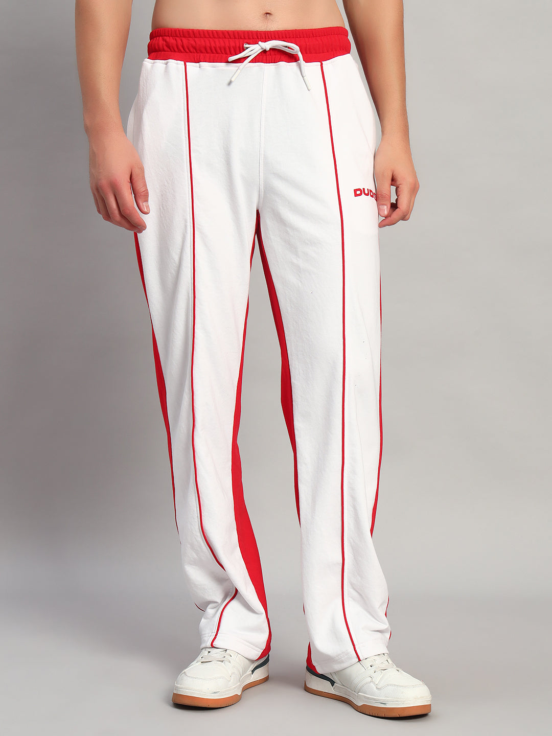 LAGOON RELAXED FIT JOGGERS (WHITE RED)