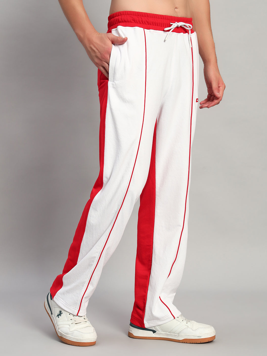 LAGOON RELAXED FIT JOGGERS (WHITE RED)