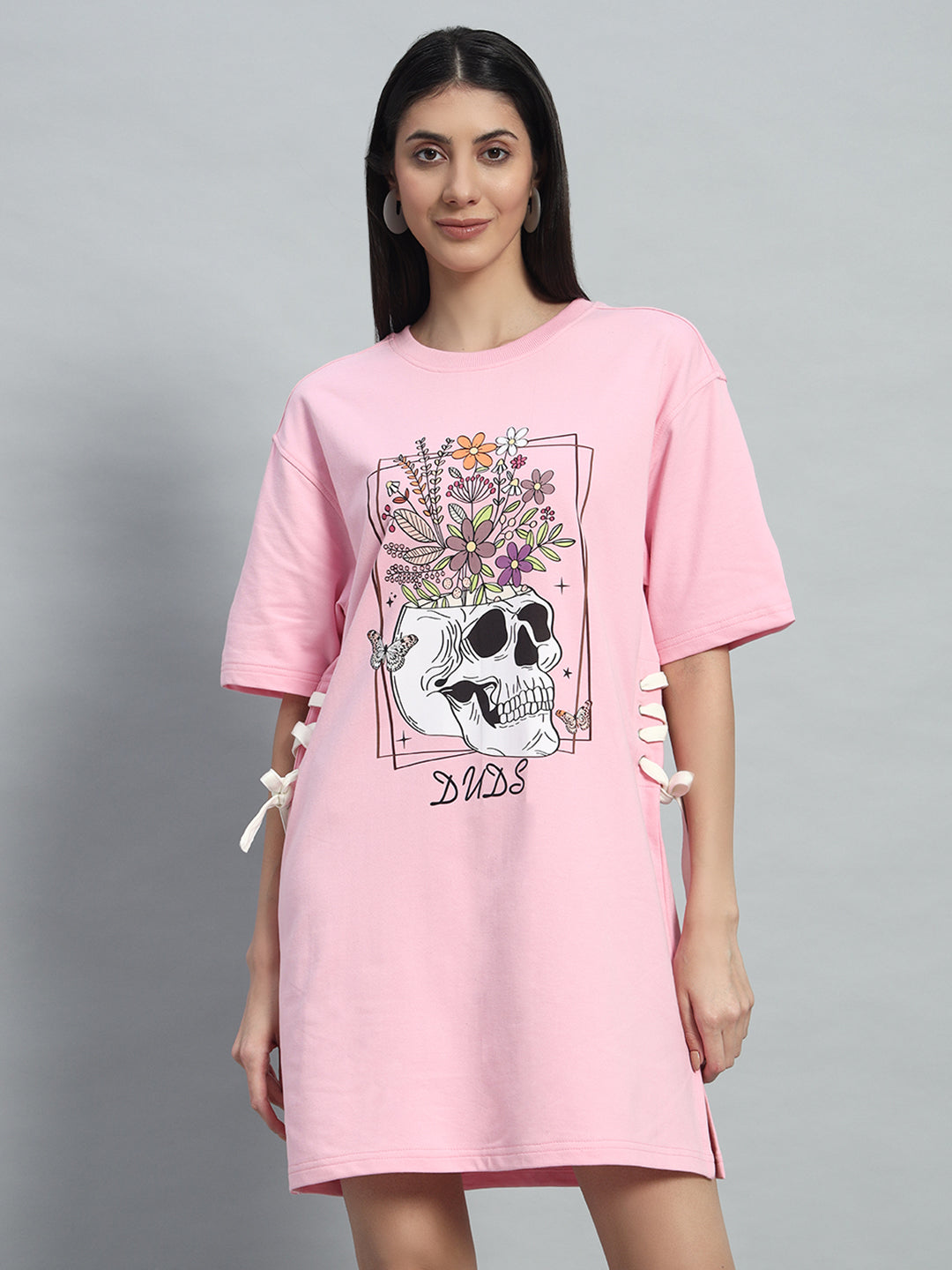 WOMEN'S SUGAR SKULL DRESS (BABY PINK)