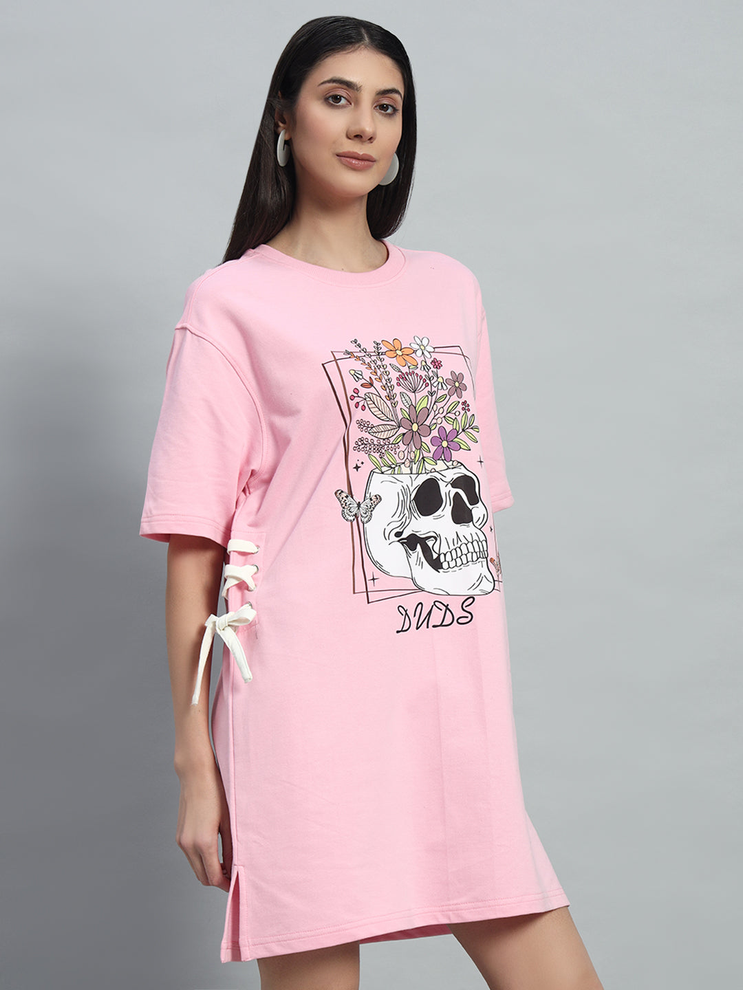 WOMEN'S SUGAR SKULL DRESS (BABY PINK)