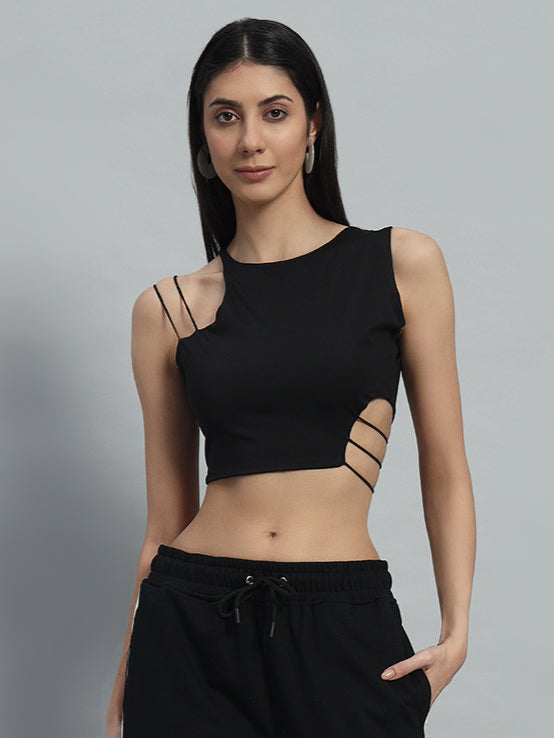 Women Bussin Crop-Top (Black)