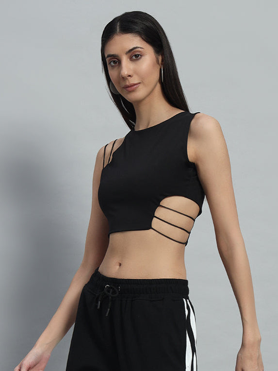 Women Bussin Crop-Top (Black)