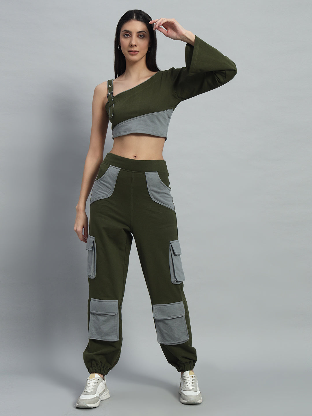 WOMEN'S DANIEL CO-ORD SET (OLIVE-GREY)