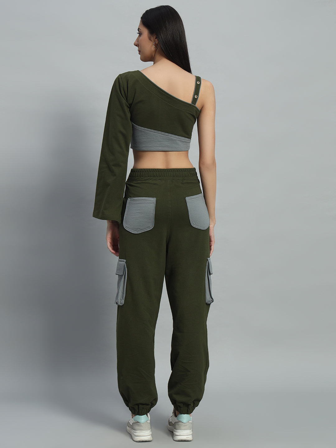 WOMEN'S DANIEL CO-ORD SET (OLIVE-GREY)