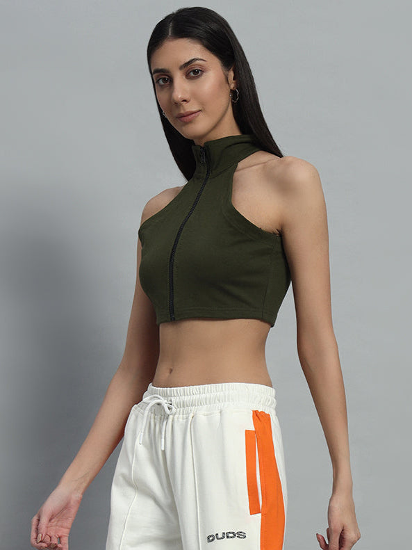 Aura Crop-Top (Olive Green)