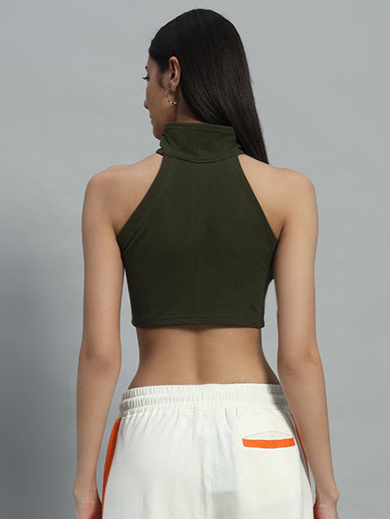 Aura Crop-Top (Olive Green)