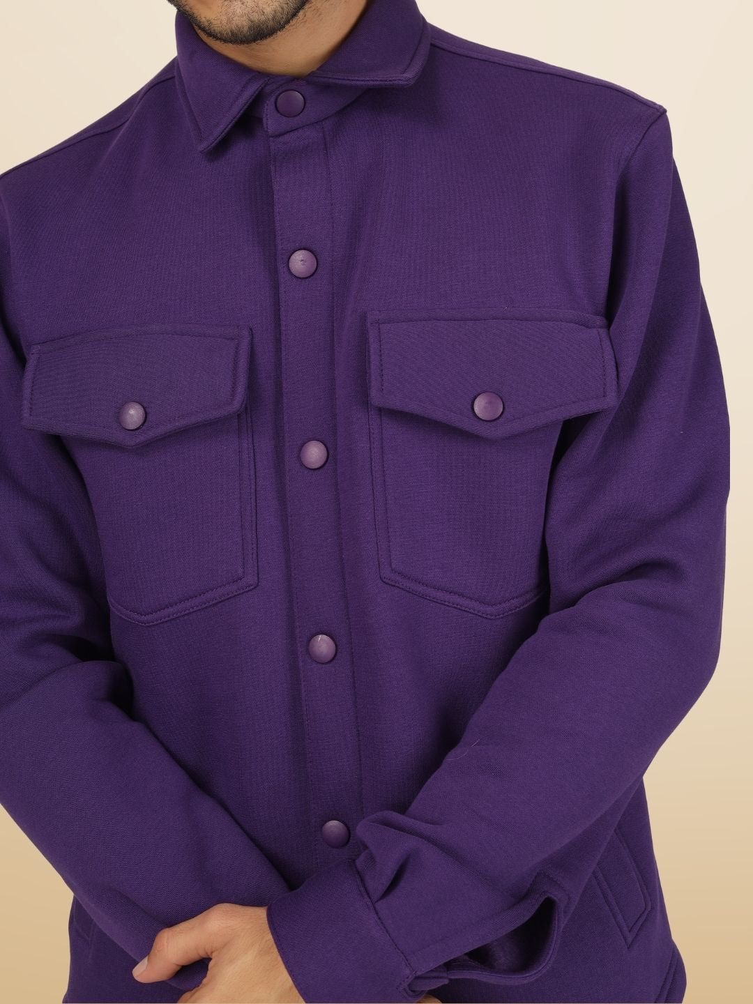 Purple Relaxed Fit Overshirt - Wearduds