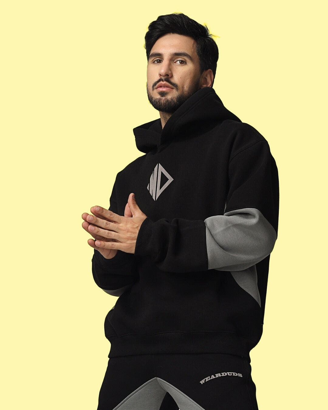 WD Gorbcore Colorblock Hoodie (Black-Grey)