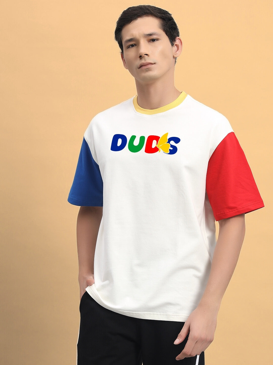 Adonis Color Blocked Oversized T-Shirt (OFF White)