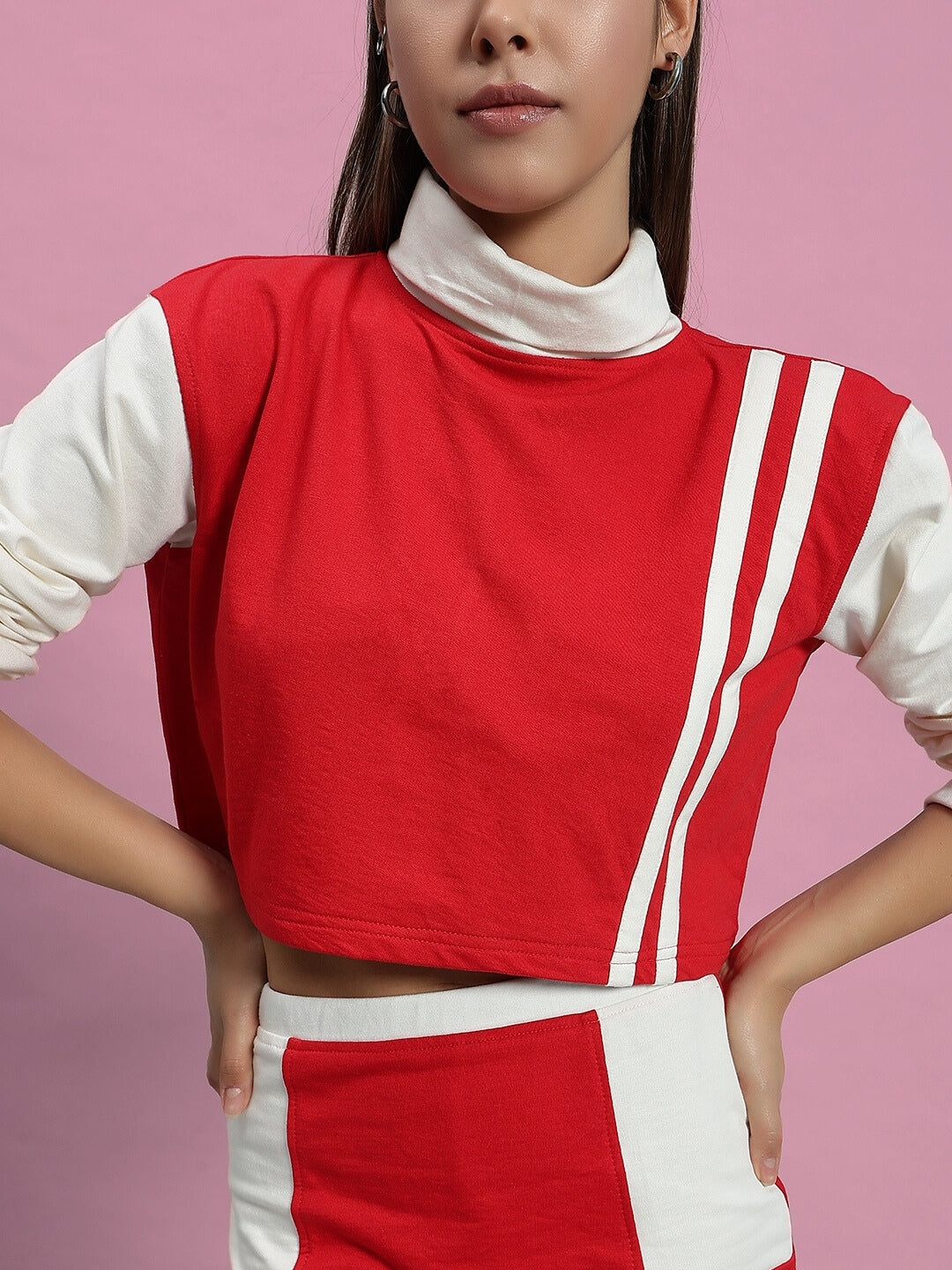 Freya Co-Ord Set (Off White-Red)