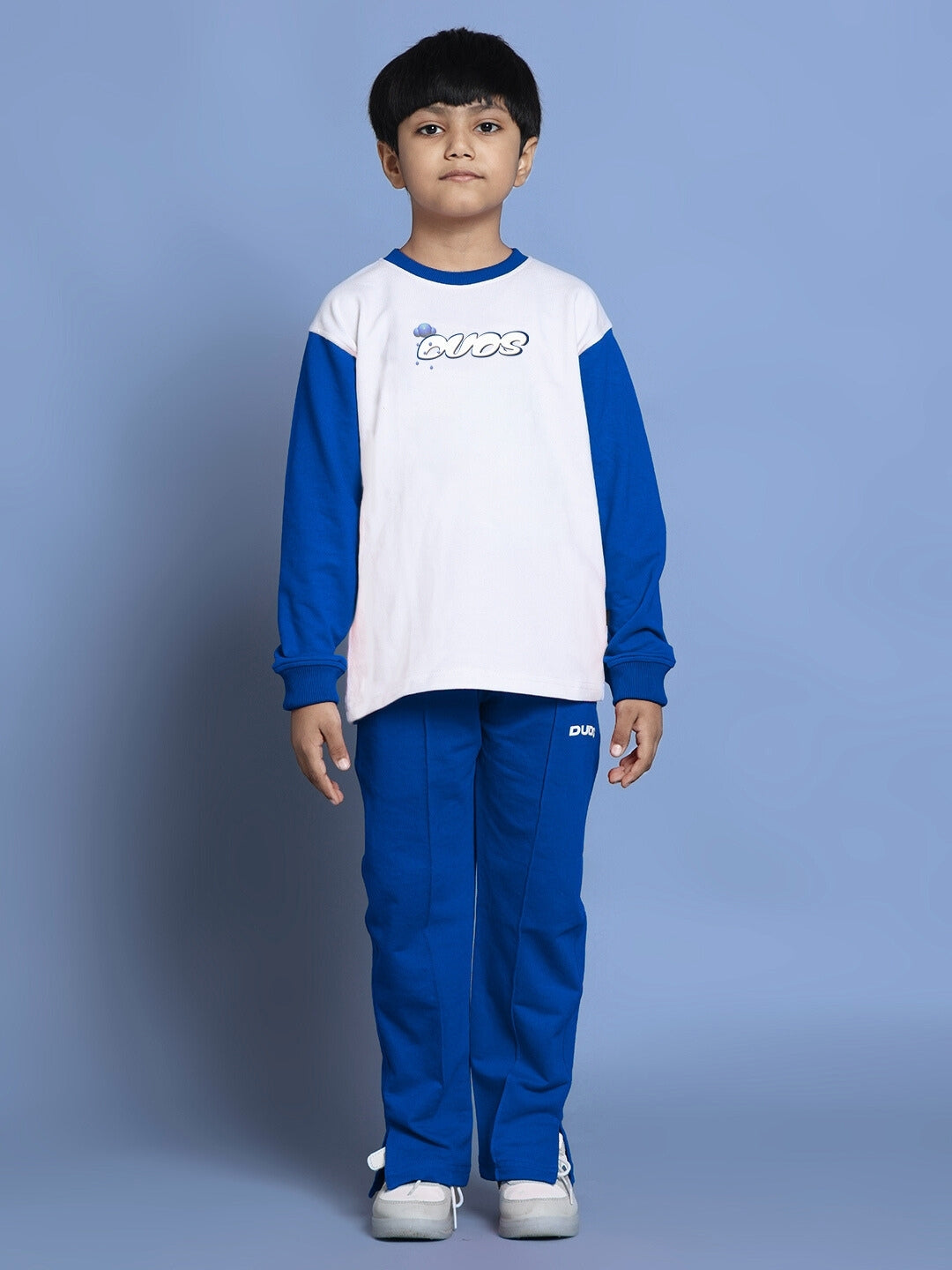 KEVIN CO-ORD SET FOR BOYS & GIRLS (WHITE-BLUE)