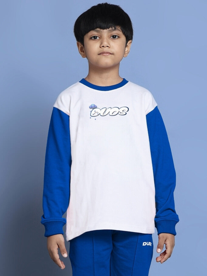 KEVIN SWEATSHIRT FOR BOYS & GIRLS (WHITE-BLUE)