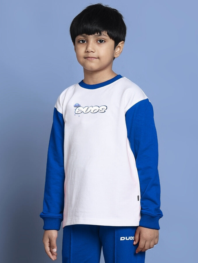 KEVIN SWEATSHIRT FOR BOYS & GIRLS (WHITE-BLUE)