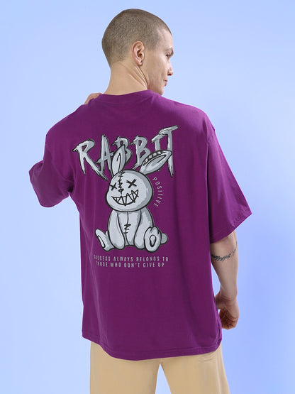 Positive Rabbit Over-Sized T-Shirt (Purple)