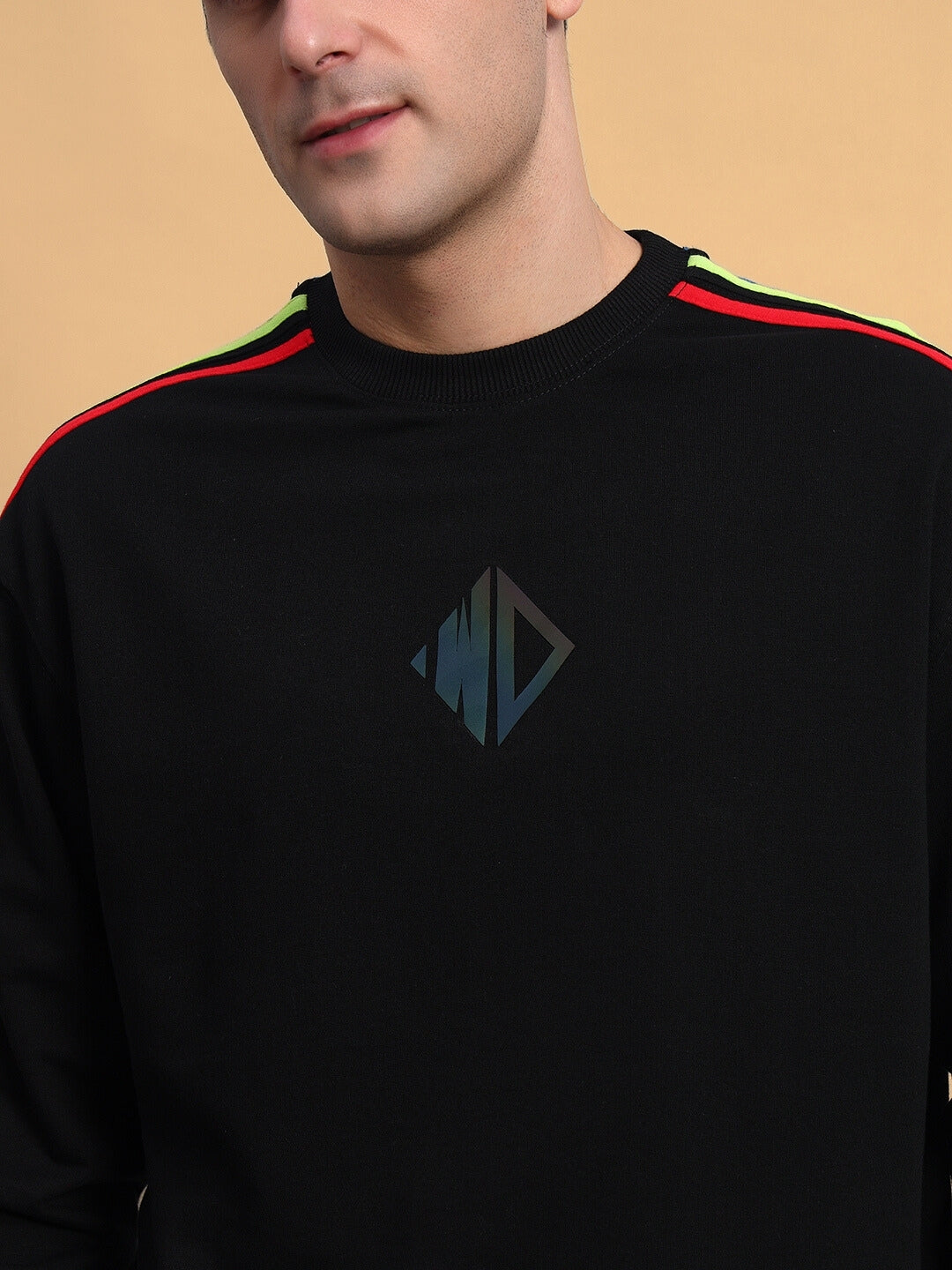 RAINBOW COLORBLOCK SWEATSHIRT (BLACK)