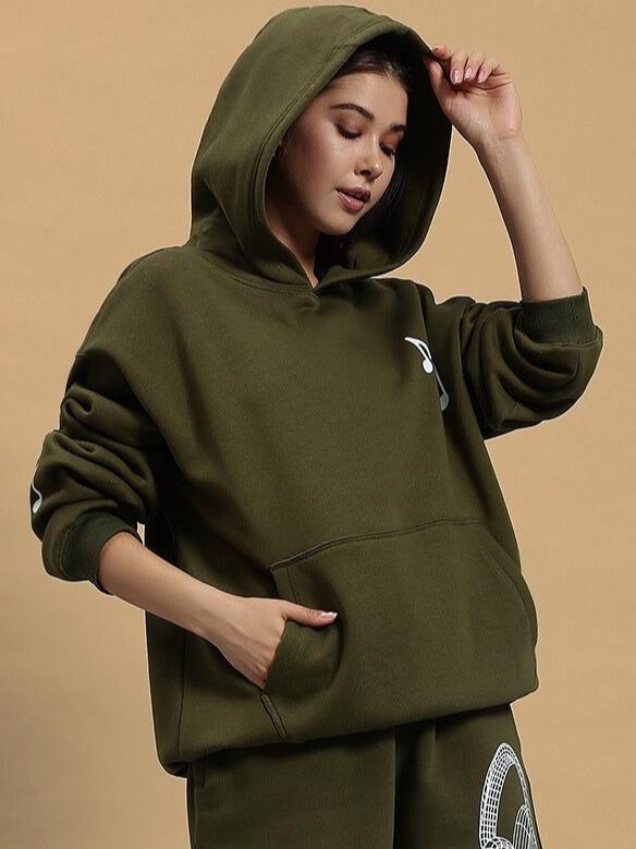 Women's Opera Fleece Hoodie (Olive Green)