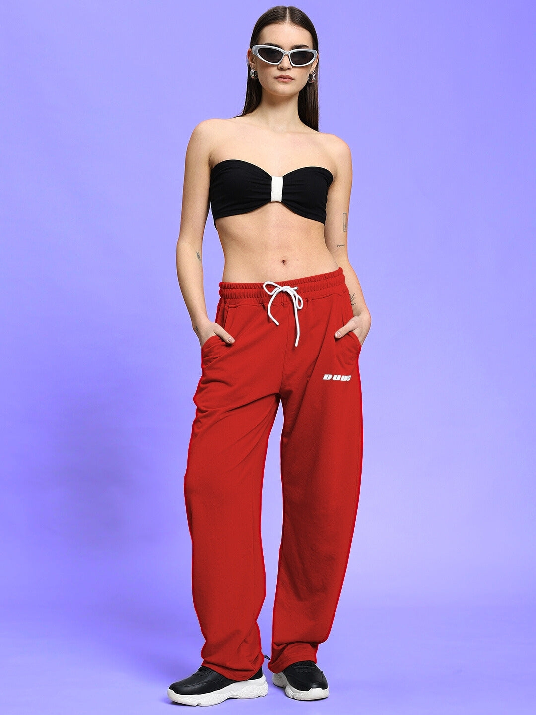 WOMEN'S LIA CO-ORD SET (BLACK-RED)