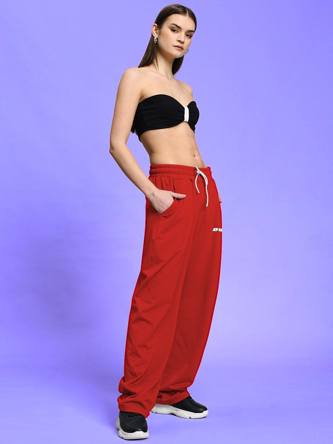 WOMEN'S LIA CO-ORD SET (BLACK-RED)