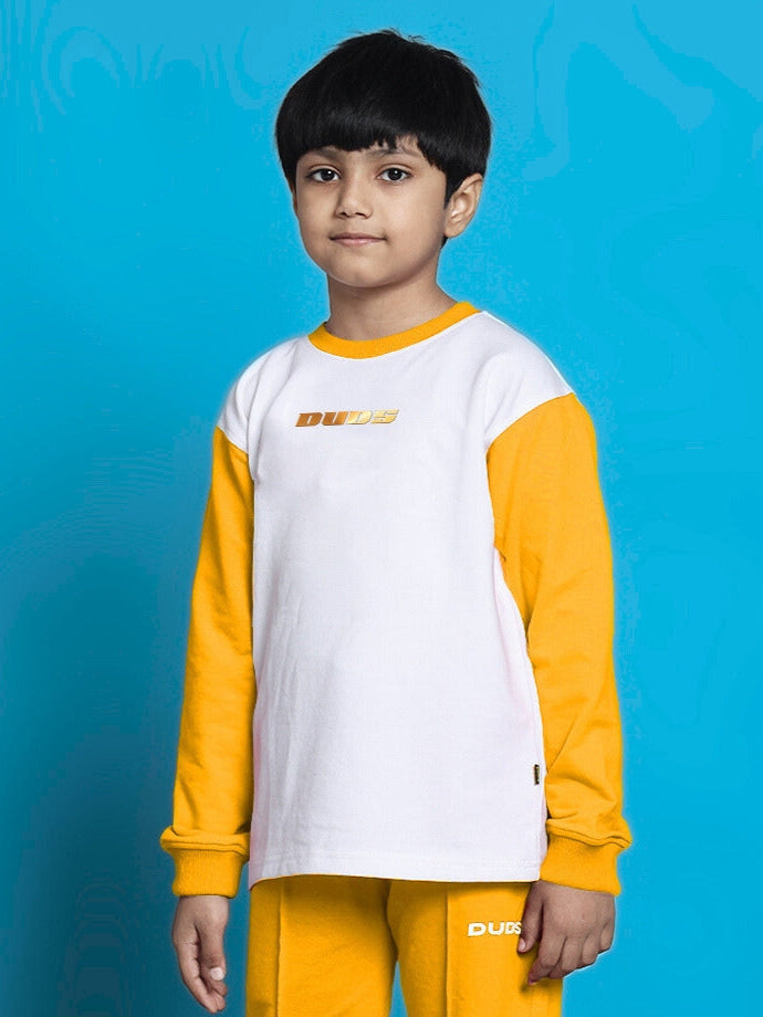 KEVIN SWEATSHIRT FOR BOYS & GIRLS (WHITE-YELLOW)