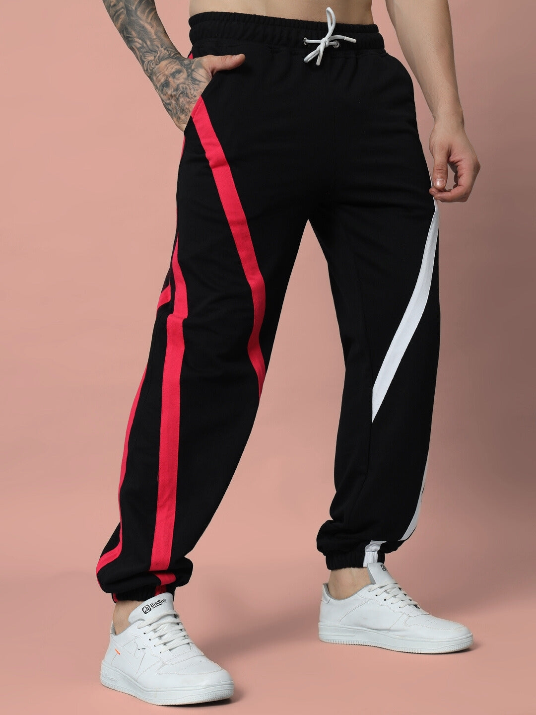 DUDS SWATHE COLORFUL STRIPE JOGGERS (BLACK)