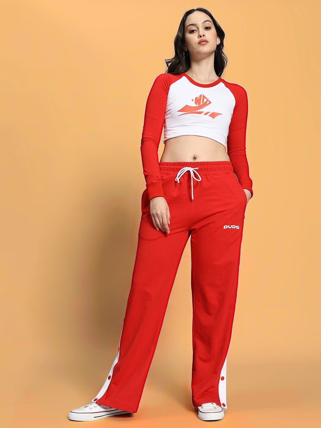 WOMEN'S EZEL CO-ORD SET (RED-WHITE)