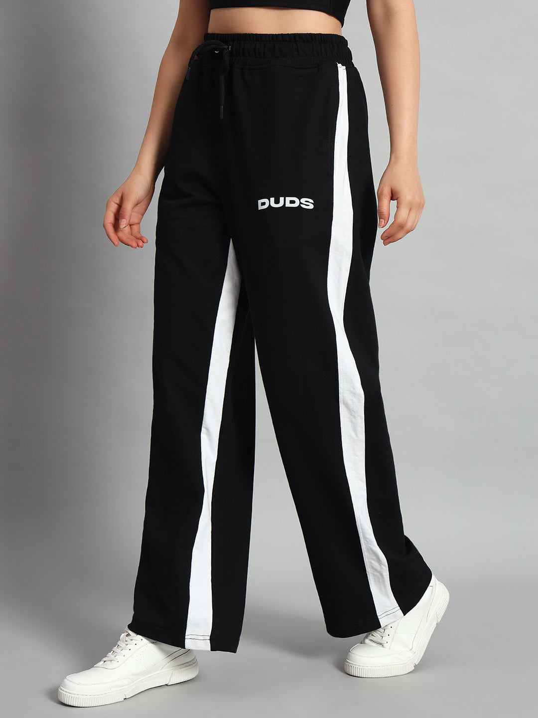 WOMEN'S SIDE SEAM BAGGY JOGGERS (BLACK)