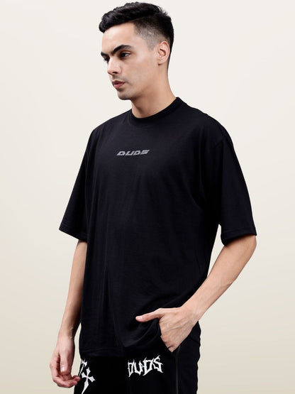 Faith in Techno Reflective Print OS T-Shirt  (Black) - Wearduds