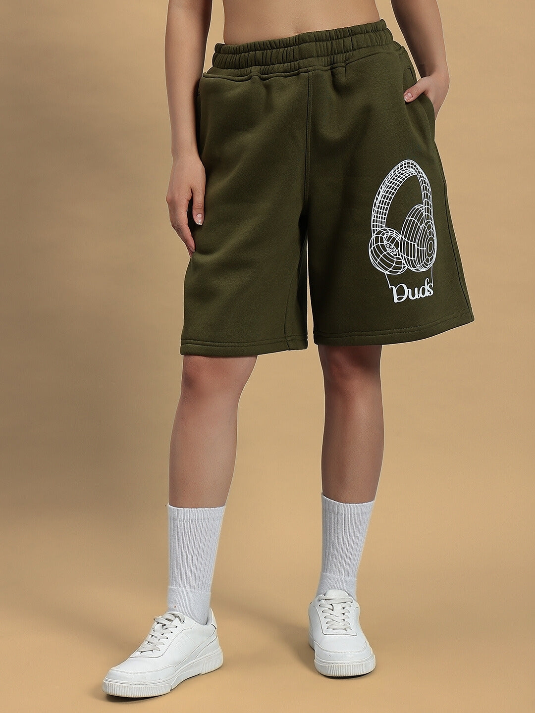 Women's Opera Fleece Shorts (Olive Green)