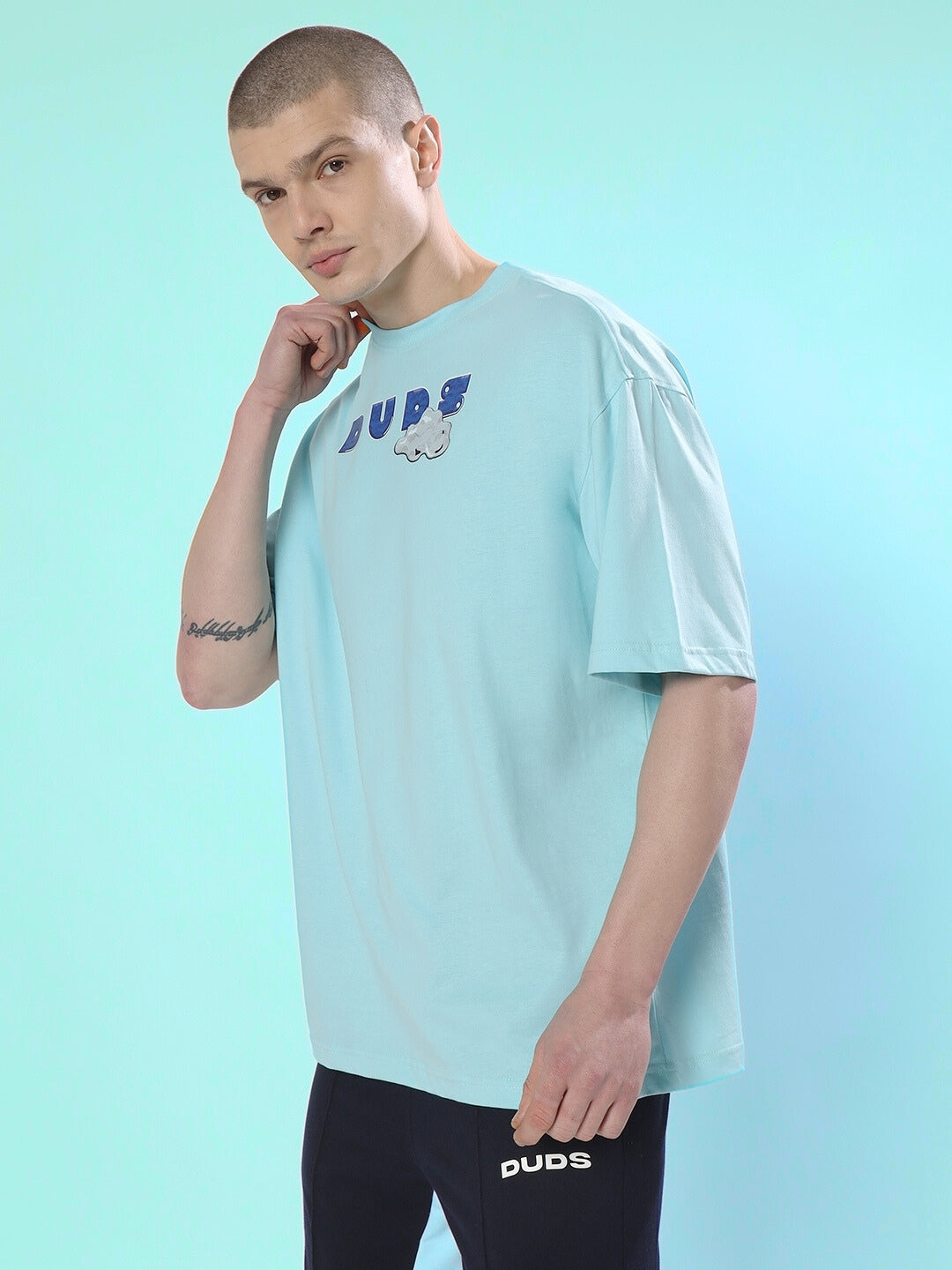 Duds Creative Over-Sized T-Shirt (Sky Blue)