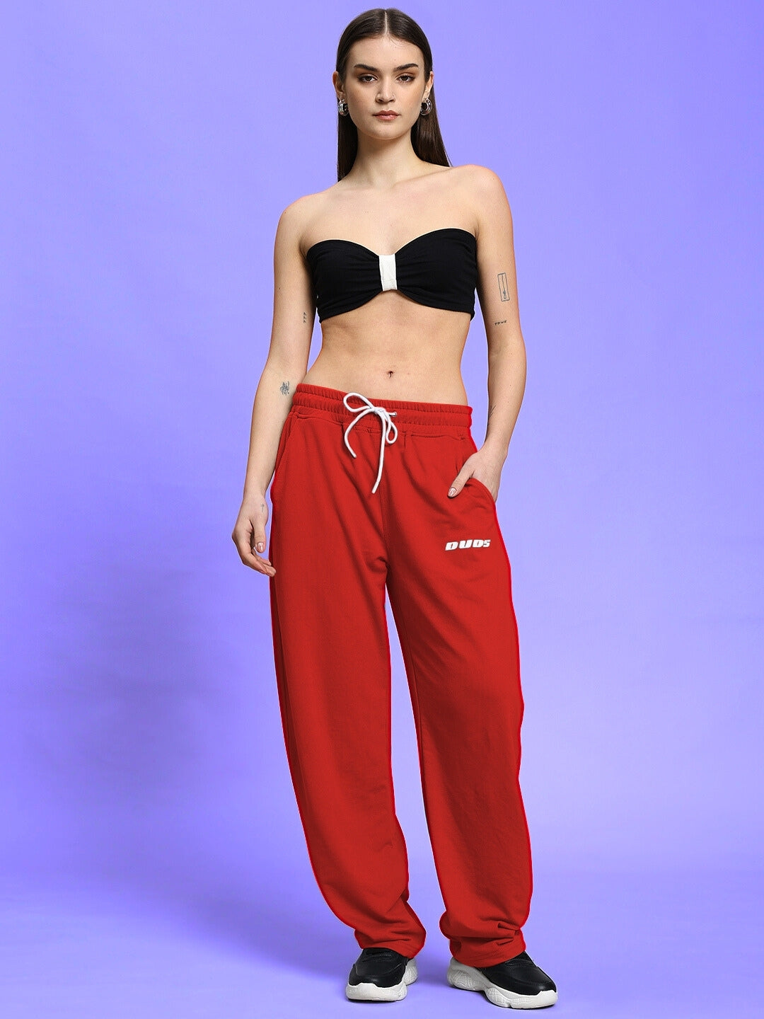 WOMEN'S LIA CO-ORD SET (BLACK-RED)