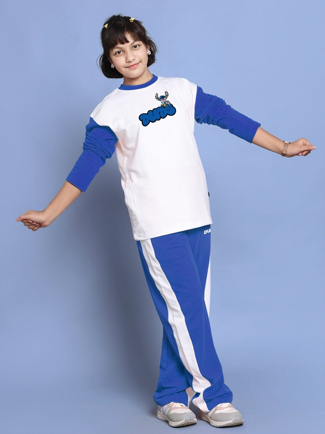 Sore Over-Sized Sweatshirt For Boys & Girls (White-Blue)