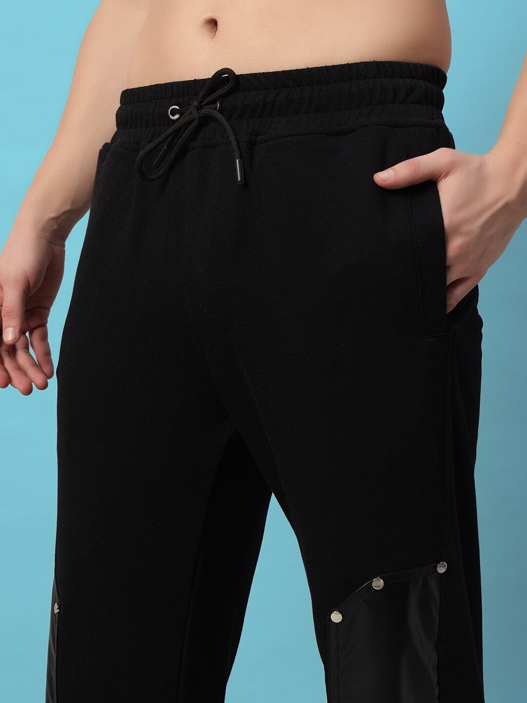 RACCOON LEATHER PATCH JOGGERS (BLACK)