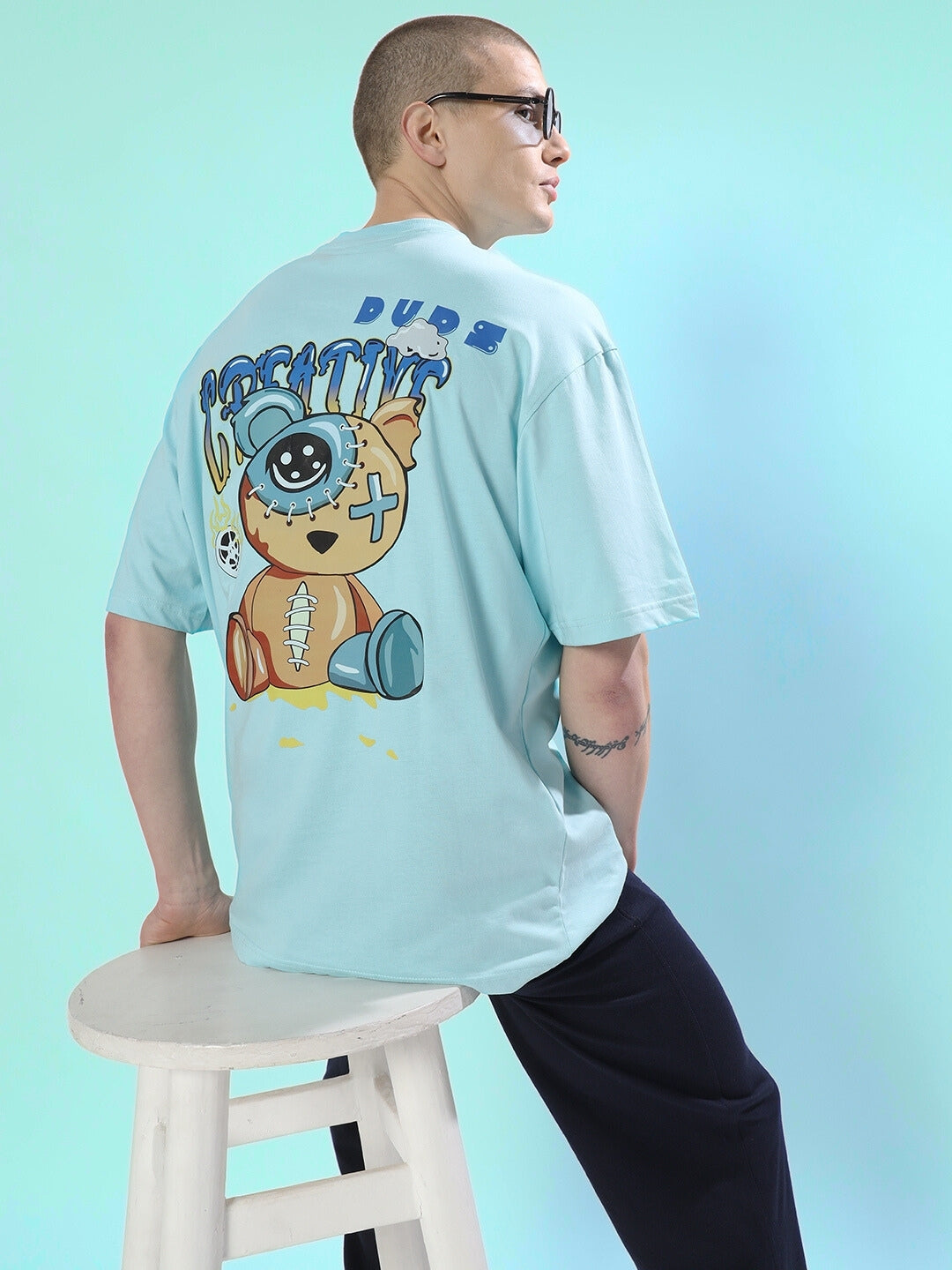 Duds Creative Over-Sized T-Shirt (Sky Blue)