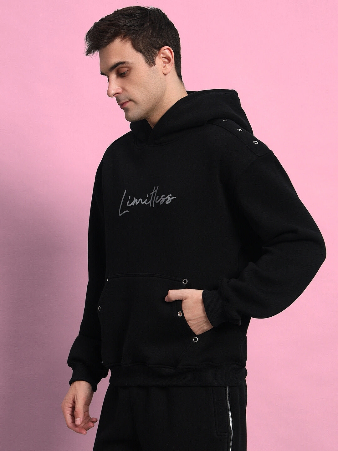 LIMITLESS FEECE REFLECTOR HOODIE (BLACK)